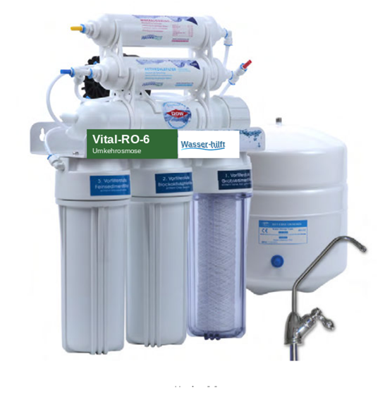 Die Mineralisierende mit Tank: 6-stufige Osmose-Anlage für Untertisch-Einbau ~ vital-RO-mineral-6