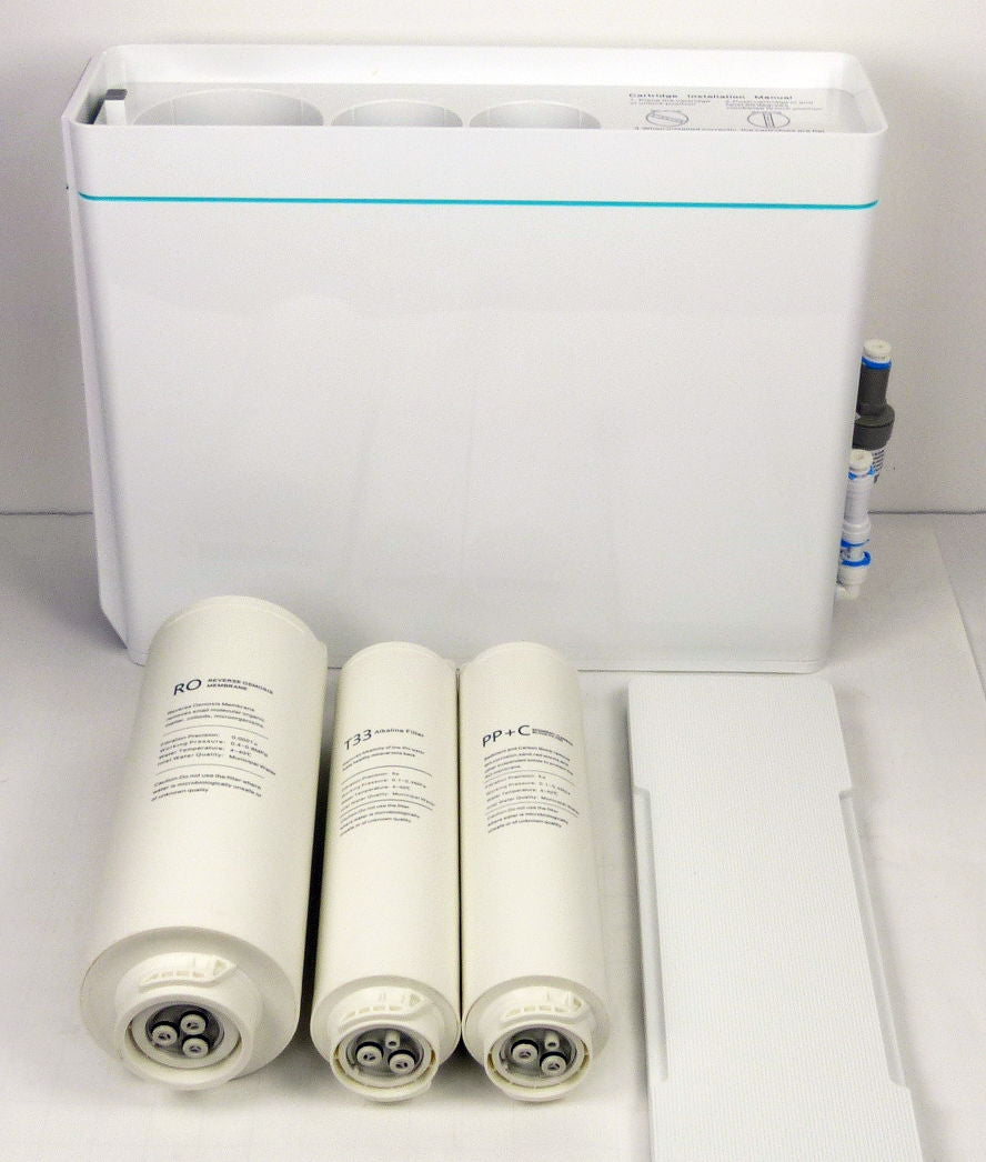 Die Ästhetische  Premium-Direct‑Flow Umkehrosmoseanlage (500 GPD) für die Arbeitsplatte mit LED‑Monitoring & Wasserwirbler ~ vital-RO ZEN-DirectFlow 500