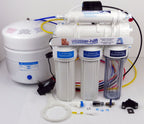 Die Wassersparende: 5‑stufige Osmose-Anlage mit Permeatpumpe und Tank ~  vital-RO-permeat-5m